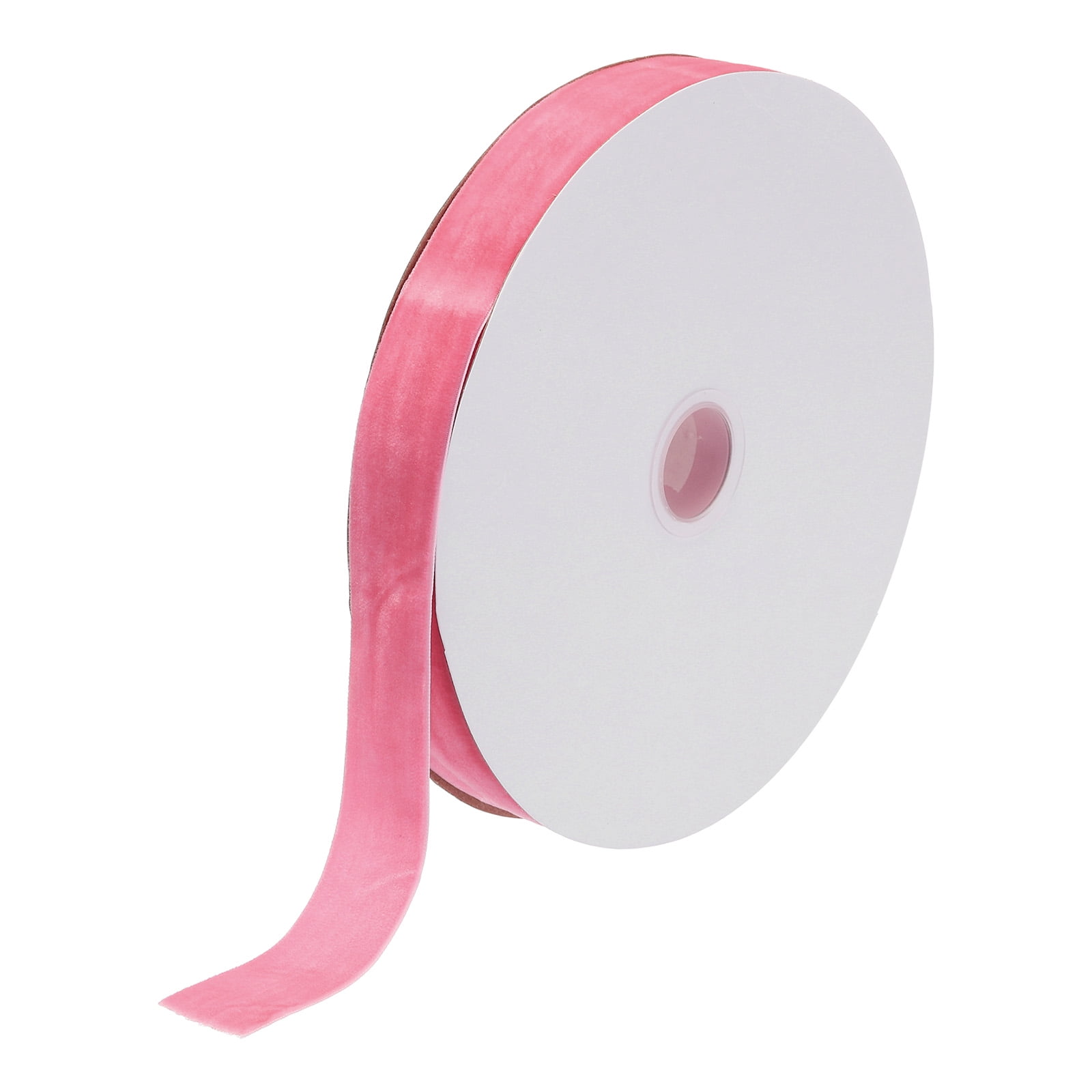 Uxcell Velvet Ribbon Single Face Spool Silky Velvet Fabric for Bouquets DIY Crafts Gift Wrapping Wedding Party Bright Pink 1" x 25 Yard