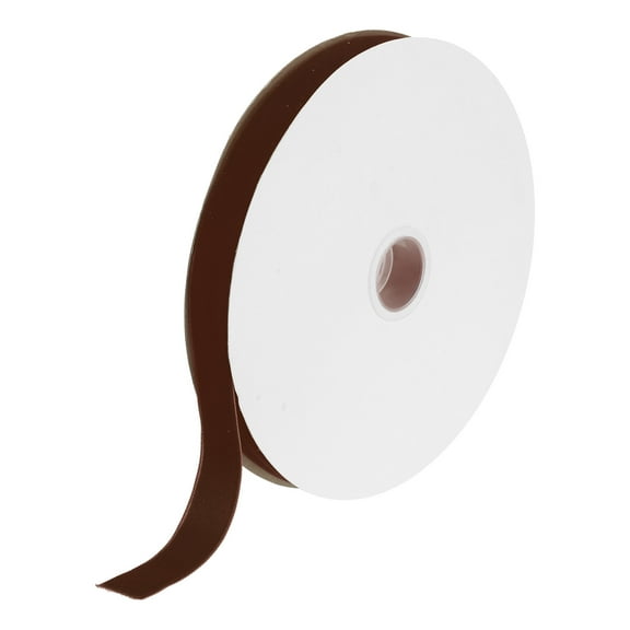 Uxcell Velvet Ribbon Single Face Spool Silky Velvet Fabric for Bouquets DIY Crafts Gift Wrapping Wedding Party Dark Brown 3/4" x 25 Yard