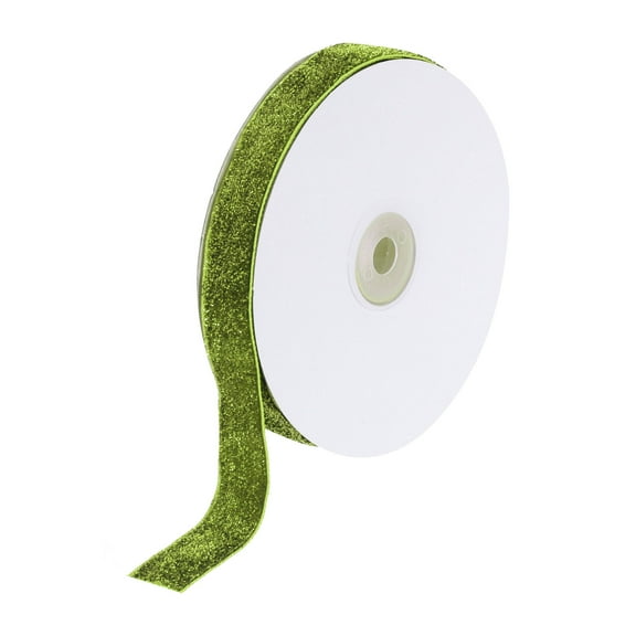 Uxcell Velvet Ribbon Single Face Spool Silky Velvet Fabric for Bouquets DIY Crafts Gift Wrapping Wedding Party Light Green 13/16" x 10 Yard