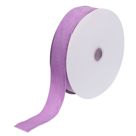 Uxcell Velvet Ribbon Single Face Spool Silky Velvet Fabric for Bouquets DIY Crafts Gift Wrapping Wedding Party Purple 1 1/2" x 25 Yard