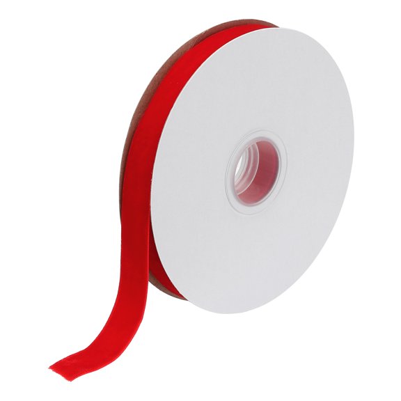 Uxcell Velvet Ribbon Single Face Spool Silky Velvet Fabric for Bouquets DIY Crafts Gift Wrapping Wedding Party Red 5/8" x 10 Yard