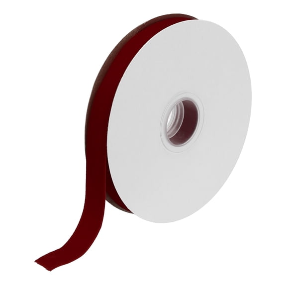 Uxcell Velvet Ribbon Single Face Spool Silky Velvet Fabric for Bouquets DIY Crafts Gift Wrapping Wedding Party Wine Red 5/8" x 10 Yard