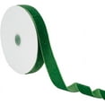 thumbnail image 1 of 20 Yards(18.28m) Single Face Velvet Ribbon 1 Inch(2.5cm) Wide Green Vintage Velvet Trim Satin Ribbon Rolls Fabric Single Face Spool for Holiday Wedding Gift Wrapping Sewing, 1 of 7