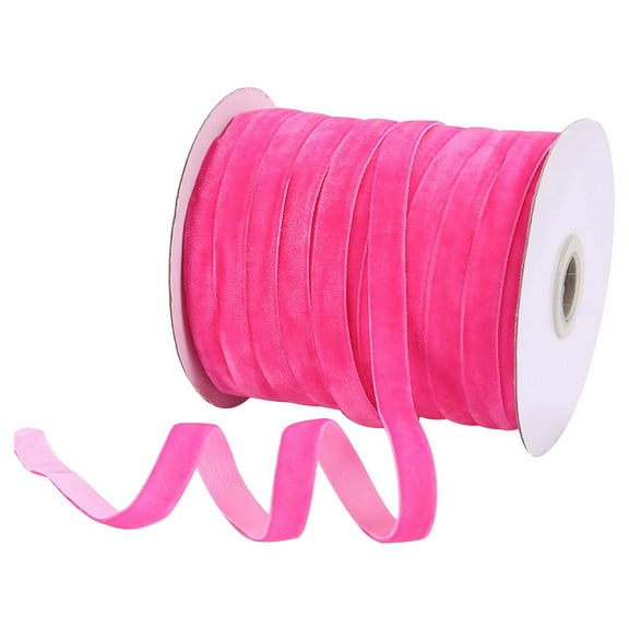 Velvet Ribbon, Velvet Fabric Thin Velvet Ribbon for Choker Gift Wrapping Hair Bows Flower Bouquet Wedding Making Christmas Decoration 3/8 Inch 50 Yards