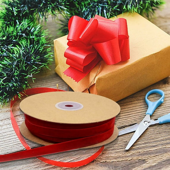 Velvet Ribbon for DIY Crafts - Single Sided Flocking Ribbon for Gift Wrapping and Bow Making, Velvet Material Ribbon for Jewelry and Decoration