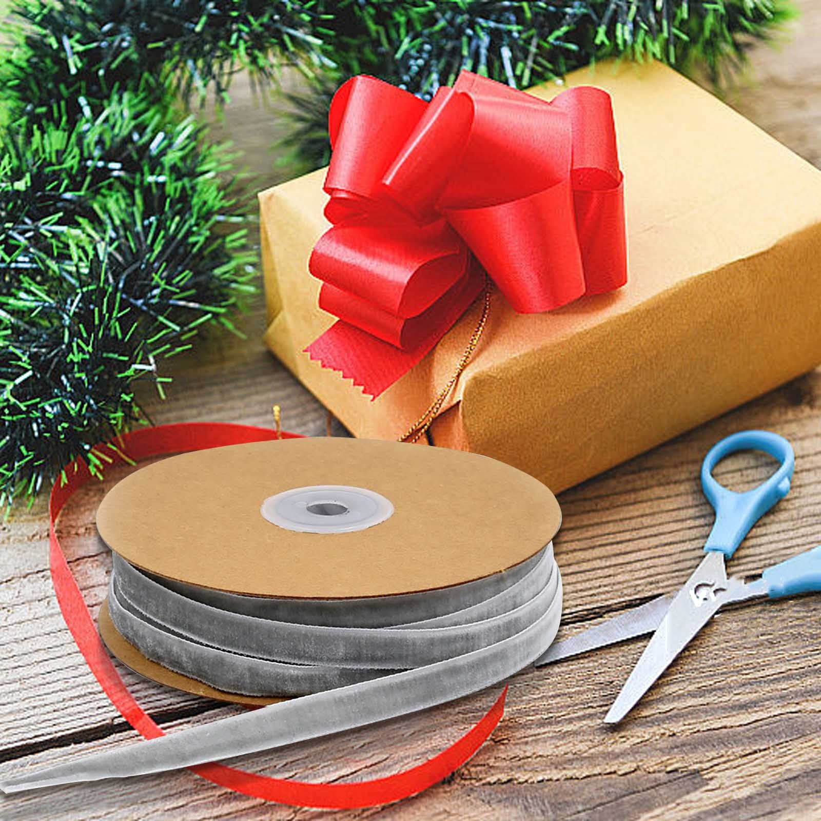 Velvet Ribbon for DIY Crafts - Single Sided Flocking Ribbon for Gift ...