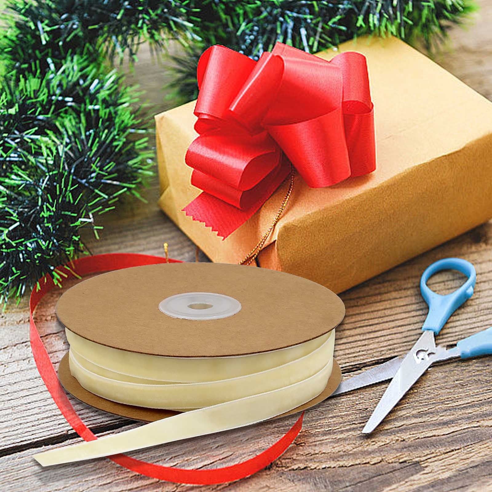 Flocking Ribbon Bows Velvet Ribbon for DIY Crafts - Single Sided Flocking Ribbon for Gift ...
