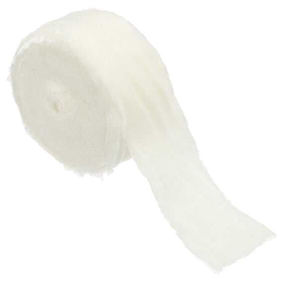 Velvet Ribbon for Gift Wrapping 1-1/2 Inch x 3 Yard Handmade Frayed Vintage Ribbons, Beige