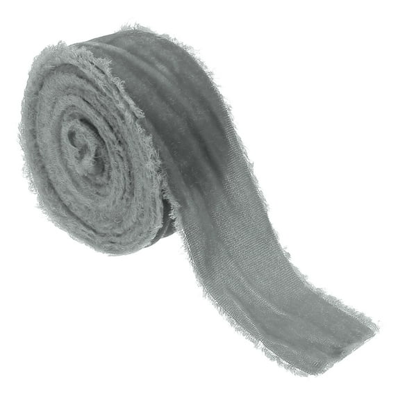 Velvet Ribbon for Gift Wrapping 1-1/2 Inch x 3 Yard Handmade Frayed Vintage Ribbons, Light Blue