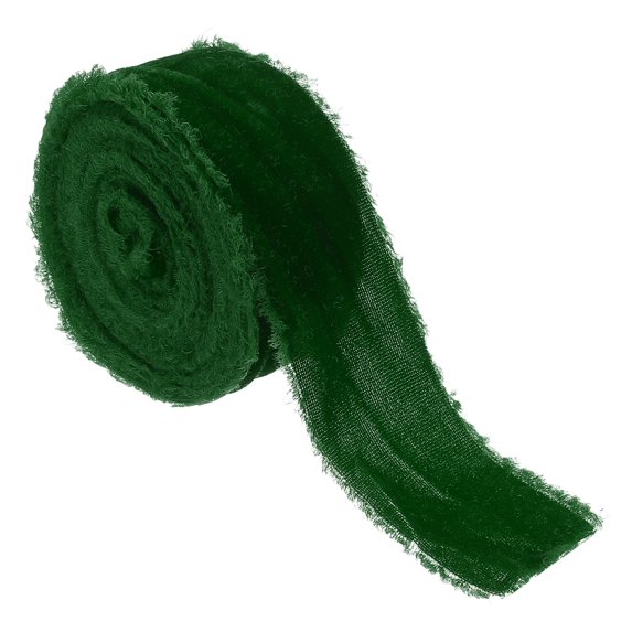 Uxcell Velvet Ribbon for Gift Wrapping 1-1/2" x 3 Yard Handmade Frayed Vintage Ribbons Light Green