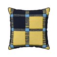 thumbnail image 1 of Velvet Rimmed Pillowcase Is Not Easy To Open Line Deformation Invisible Zipper Opening And Closing Only Pillowcase Does Not Contain Pillow Core Argyle Plaid Cornflowerblue_4 18"X18", 1 of 8
