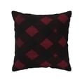 thumbnail image 1 of Velvet Rimmed Pillowcase Is Not Easy To Open Line Deformation Invisible Zipper Opening And Closing Only Pillowcase Does Not Contain Pillow Core Argyle Plaid Darkred_4 18"X18", 1 of 8