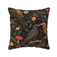 thumbnail image 1 of Velvet Rimmed Pillowcase Is Not Easy To Open Line Deformation Invisible Zipper Opening And Closing Only Pillowcase Does Not Contain Pillow Core Cartoon European Starling Birds 20"X20", 1 of 8