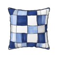 thumbnail image 1 of Velvet Rimmed Pillowcase Is Not Easy To Open Line Deformation Invisible Zipper Opening And Closing Only Pillowcase Does Not Contain Pillow Core Cornflowerblue Checked Hand-Drawn Sketch_4 20"X20", 1 of 8
