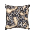 thumbnail image 1 of Velvet Rimmed Pillowcase Is Not Easy To Open Line Deformation Invisible Zipper Opening And Closing Only Pillowcase Does Not Contain Pillow Core Leopard Skin Print Style Lightskyblue_1 20"X20", 1 of 8