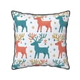 thumbnail image 1 of Velvet Rimmed Pillowcase Is Not Easy To Open Line Deformation Invisible Zipper Opening And Closing Only Pillowcase Does Not Contain Pillow Core Playful Reindeer Pattern 18"X18", 1 of 7