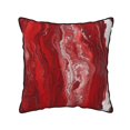 thumbnail image 1 of Velvet Rimmed Pillowcase Is Not Easy To Open Line Deformation Invisible Zipper Opening And Closing Only Pillowcase Does Not Contain Pillow Core Red Marble_1 18"X18", 1 of 8