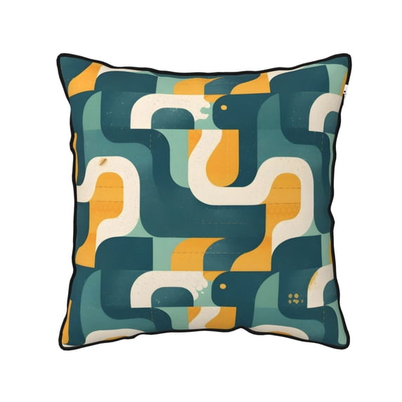 Velvet Rimmed Pillowcase Is Not Easy To Open Line Deformation Invisible Zipper Opening And Closing Only Pillowcase Does Not Contain Pillow Core Snake Print Style Slateblue_1 16"X16"
