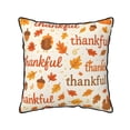 thumbnail image 1 of Velvet Rimmed Pillowcase Is Not Easy To Open Line Deformation Invisible Zipper Opening And Closing Only Pillowcase Does Not Contain Pillow Core Thankful Autumn Words Pattern 18"X18", 1 of 8