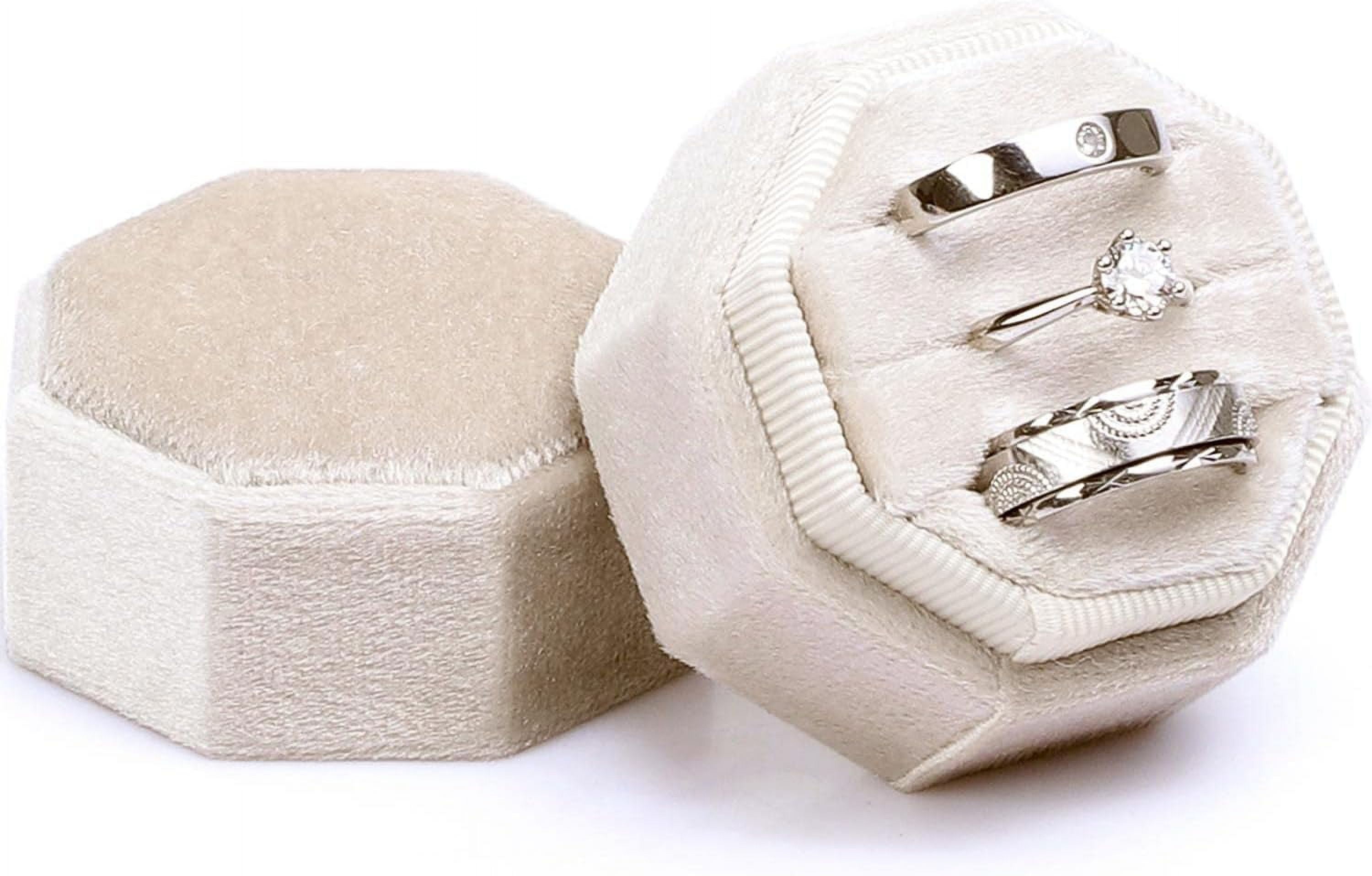 Velvet Ring Box, Slots Jewelry Ring Gift Box Vintage Ring