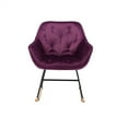 thumbnail image 1 of Velvet Rocking Chair, Modern Nursery Rocking Armchair with Metal Frame and Solid Wood Base, Comfy Upholstered Mid-Back Accent Glider Rocker Single Sofa Chair for Home Living Room Bedroom, Purple, 1 of 7