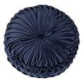 thumbnail image 1 of Velvet Round Decorative Pillow for Couch 15-Inch (Dark Blue), 1 of 4