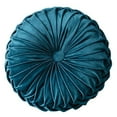 thumbnail image 1 of Velvet Round Decorative Pillow for Couch 15-Inch (Dark Teal), 1 of 7