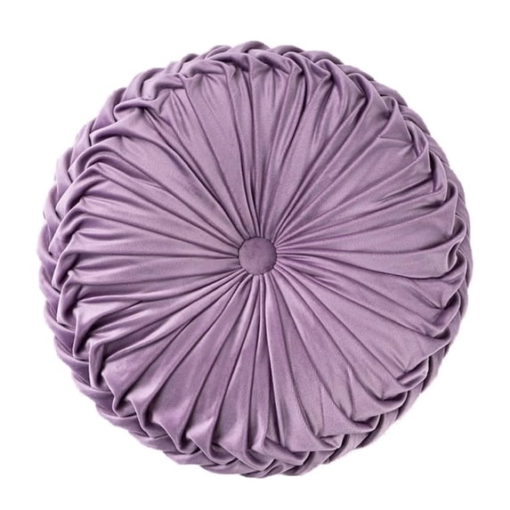 Velvet Round Decorative Pillow for Couch 15-Inch (Light Purple)