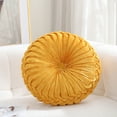 thumbnail image 1 of Velvet Round Decorative Pillow for Couch 15-Inch (Yellow), 1 of 6