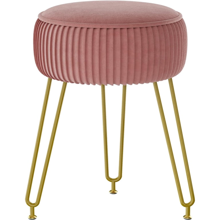pink velvet dressing table Amazon.com: Pink Modern Velvet Upholstered Ottoman, Exquisite Small End Table, Soft Foot Stool,Dressing Makeup Chair, Comfortable Seat for Living Room, Bedroom, Entrance : Home & Kitchen
