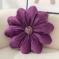thumbnail image 1 of Velvet Round Pillow Soft And Cozy Luxury Pillow For Stylish Living Environment Sunflower Floral Shaped Throw Pillow Hidden Zipper Design Skin - Friendly Comfortable Cushion For, 1 of 9