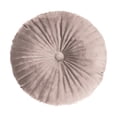 thumbnail image 1 of Velvet Round Pumpkin Throw Pillow With Center Button, Khaki, Decorative Floor Cushion For Sofa Couch And Chair, 1 of 9