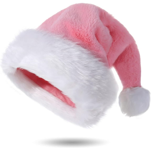 Velvet Santa Hat for Adults, Unisex Velvet Touch Comfort Christmas Hats for New Year Festive Party Christmas Supplies