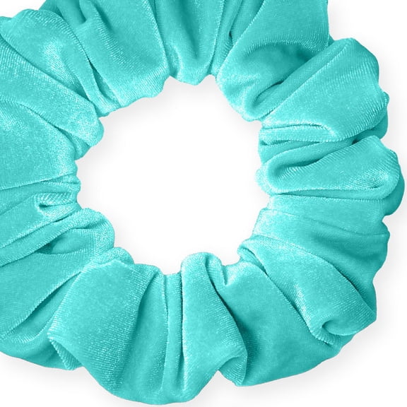 Velvet Scrunchies Jumbo Size Plush Big Ponytail Holders Thick Braided Locked Hair Big Made in the USA Aqua