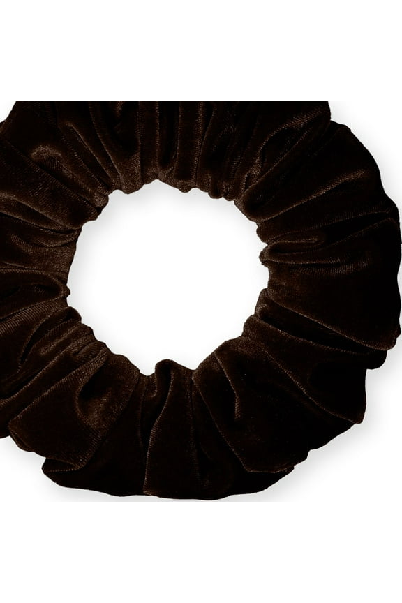 Velvet Scrunchies Jumbo Size Plush Big Ponytail Holders Thick Braided Locked Hair Big Made in the USA Brown