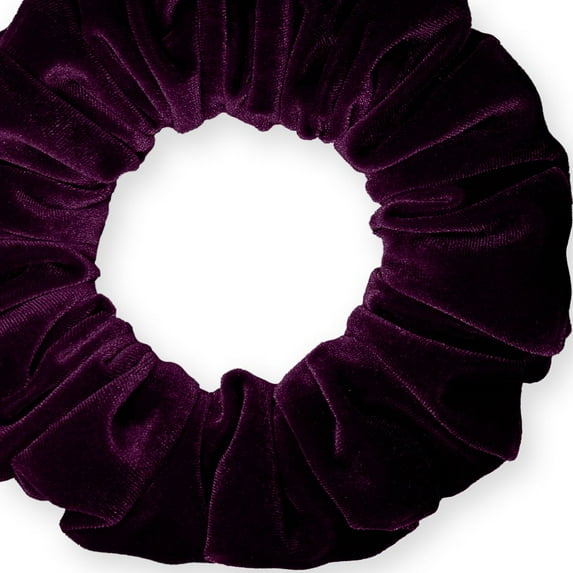 Velvet Scrunchies Jumbo Size Plush Big Ponytail Holders Thick Braided Locked Hair Big Made in the USA Eggplant