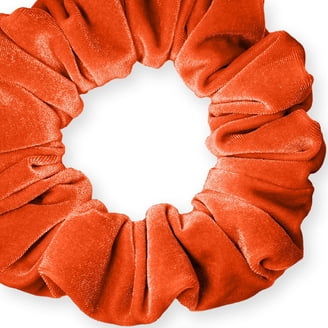 12 Large Velvet Scrunchies for Thick Long Hair Orange Hair Ties Ponytail Holders Velvet Scrunchies Jumbo Size Plush Big Ponytail Holders  main image 3