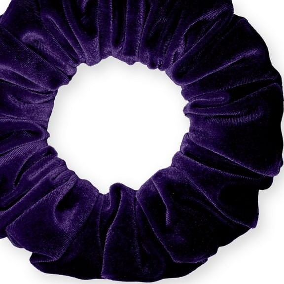 Velvet Scrunchies Jumbo Size Plush Big Ponytail Holders Thick Braided Locked Hair Big Made in the USA Purple Dark