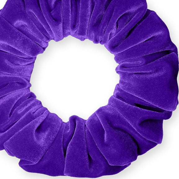 Velvet Scrunchies Jumbo Size Plush Big Ponytail Holders Thick Braided Locked Hair Big Made in the USA Purple Medium