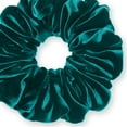 thumbnail image 1 of Velvet Scrunchies King Size Jade Dark XXL Plush Ponytail Holders Oversized Big Made in the USA, 1 of 7