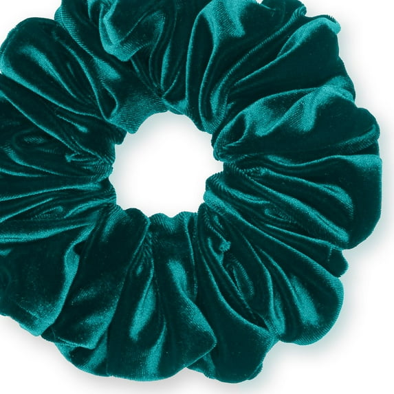 Velvet Scrunchies King Size Jade Dark XXL Plush Ponytail Holders Oversized Big Made in the USA