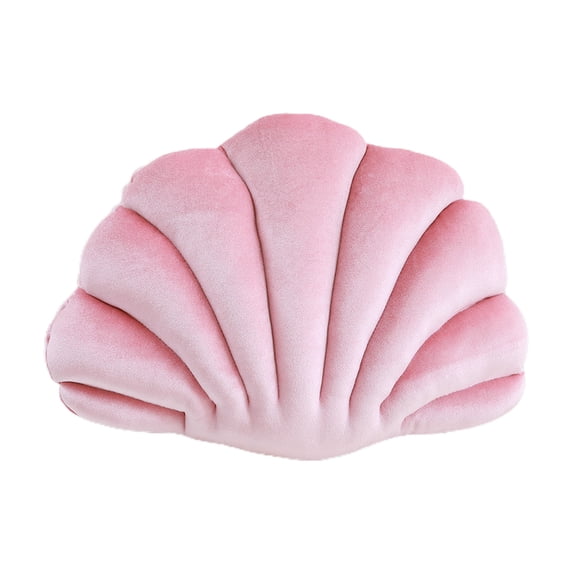 Velvet Seashell Decorative Pillow - Shaped Throw Pillow Insert for Couch Bed Sofa, Soft Shell Cushion Home Decor, 13x10 Inch