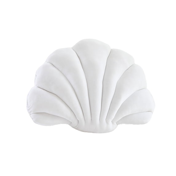 Velvet Seashell Decorative Pillow - Shaped Throw Pillow Insert for Couch Bed Sofa, Soft Shell Cushion Home Decor, 13x10 Inch