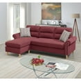 thumbnail image 1 of Velvet Sectional Sofa Set - Reversible Chaise Lounge & Ottoman - Paprika, 1 of 1