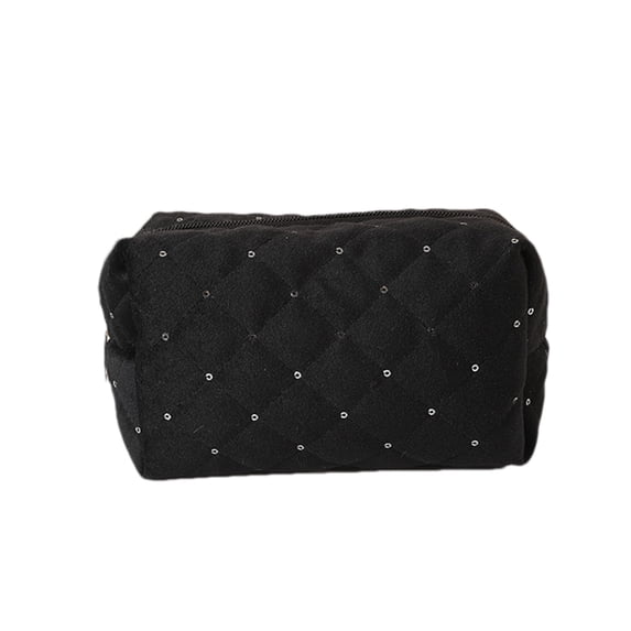 Velvet Sequin Makeup Bag Small Travel Zipper Cosmetic Pouch Case Large Capacity Storage for Make Up Brushes