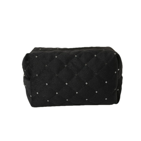 Velvet Sequin Makeup Bag Small Travel Zipper Cosmetic Pouch Case Large Capacity Storage for Make Up Brushes