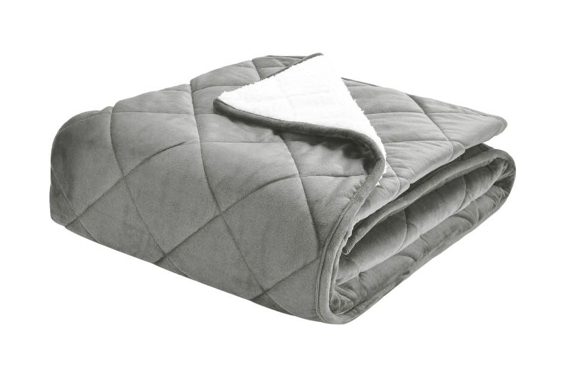 Velvet/Sherpa Foot Pocket Throw, Dark Gray, One Size, SJH