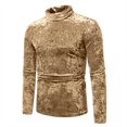 thumbnail image 1 of Velvet-Shirts for Men Long Sleeve Mock Neck Tops Mens Trendy Solid Color Stretchy Pullover Slim-Fit Basic Soft Vintage Dance Party Tshirts Shirt, 1 of 7