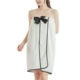 thumbnail image 1 of Velvet Shower Skirt, Strapless Towel Wrap, Soft Coral Fleece Material, Water Resistant, Non Slip Design, for Spa, Bath, and Poolside Use, White, by FAJHHA, 1 of 8