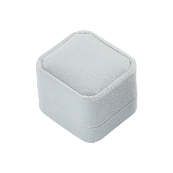 Velvet Single Ring Box Case Holder,Small Wedding Ring Gift Box,Velvet Ring Box Earring Box Jewelry Gift Box,Velvet Jewelry Box,Soft Velvet Ring Box for Engagement, Wedding, Proposal & Storage,Gray